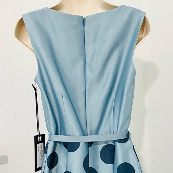 BHLDN Anthropologie New 50s 60s Retro Polka Dot Swing Dress Satin Taffeta Party - Picture 7 of 16